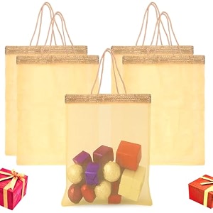 kuber industries paper plastic non woven gift bag totecarry bags with handles party favor pack of 50- flowerpink f_26_kubbmart016974