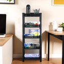 KUBER INDUSTRIES 5-Tier Multipurpose Racks For Storage | Kids Toy Organizer | Black Plastic Open Book Shelf