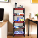 KUBER INDUSTRIES 5-Tier Multipurpose Racks For Storage | Kids Toy Organizer | Maroon Plastic Open Book Shelf