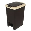 Kuber Industries 6.5 Ltr Plastic Press-Top, Step-On Push &amp; Pedal Dustbin For Home, Kitchen, Office And Bathroom Garbage with Lid (Black &amp; Cream)