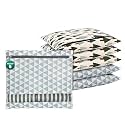 Kuber Industries 6 Pcs Clothes Storage Organizer | Clothes Cover for T-Shirts, Pants, Shirts, Salwar Suit |Travel with Zip | Printed - Brown &amp; Grey