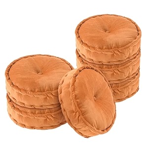 kuber industries 6 pcs heavy velvet 16 inch chair pad for dining office amp home  soft cushion with center tuft  support for long sitting  golden
