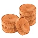 Kuber Industries 6 Pcs Heavy Velvet 16 Inch Chair Pad for Dining, Office &amp; Home | Soft Cushion with Center Tuft | Support for Long Sitting | Golden