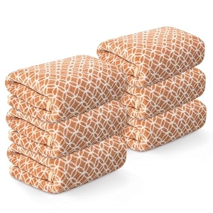 kuber industries 6 pcs microfiber 19x38 inch soft face towels for women and men  280 gsm quick dry amp absorbent hanging hand towels for wash basin bathroom kitchen and home  circle - golden