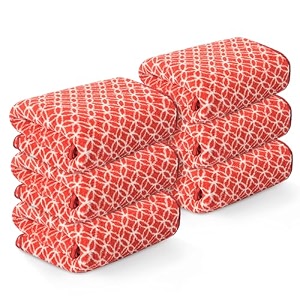kuber industries 6 pcs microfiber 19x38 inch soft face towels for women and men  280 gsm quick dry amp absorbent hanging hand towels for wash basin bathroom kitchen and home  circle - red