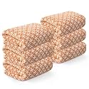 Kuber Industries 6 Pcs Microfiber 19x38 Inch Soft Face Towels for Women and Men | 280 GSM Quick Dry &amp; Absorbent Hanging Hand Towels for Wash Basin Bathroom, Kitchen and Home | Circle - Golden