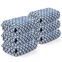 Kuber Industries 6 Pcs Microfiber 19x38 Inch Soft Face Towels for Women and Men | 280 GSM Quick Dry &amp; Absorbent Hanging Hand Towels for Wash Basin Bathroom, Kitchen and Home | Circle - Blue