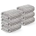 Kuber Industries 6 Pcs Microfiber 19x38 Inch Soft Face Towels for Women and Men | 280 GSM Quick Dry &amp; Absorbent Hanging Hand Towels for Wash Basin Bathroom, Kitchen and Home | Zig Zag - Grey