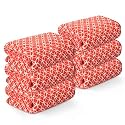 Kuber Industries 6 Pcs Microfiber 19x38 Inch Soft Face Towels for Women and Men | 280 GSM Quick Dry &amp; Absorbent Hanging Hand Towels for Wash Basin Bathroom, Kitchen and Home | Circle - Red