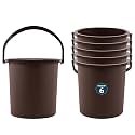 Kuber Industries 25 Ltr Plastic Bucket for Bathroom | Sturdy and Easy Grip Handle | Big Bucket for Bathing | Magnite 25 | Brown