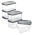 Kuber Industries 6 Pcs Refrigerator Storage Containers - Fresh Groceries, Fish & Ice Cream Box for Freezer & Plastic Kitchen Organizer | Black