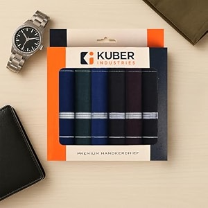 kuber industries 6 pcs set handkerchief for men cotton  hanky set for men everyday use  rumal for gents  gentle and absorbent hankieshandkerchief for boys  dark color