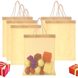 kuber industries paper plastic non woven gift bag totecarry bags with handles party favor pack of 50- flowerpink f_26_kubbmart016974