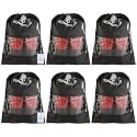 Kuber Industries 6 Piece Non Woven Travel Shoe Cover, String Bag Organizer, Black -CTMTC039514