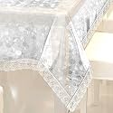 Kuber Industries PVC 4 Seater 3D Transparent Centre Table Cover - Silver, Standard (CTCOMPST14)
