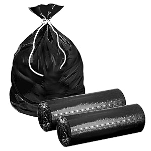 kuber industries 60 pcs garbage bags medium  plastic bags for dustbin  dust bin covers for daily waste  trash bags for kitchen bathroom amp office  black