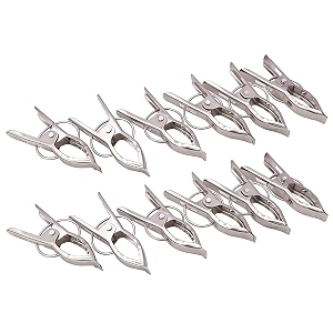 kuber industries 60 piece steel cloth drying clip silver