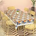 Kuber Industries 60x90 Inches, Waterproof Rectangular Dining Table Cover 6 Seater for Kitchen | Aesthetic Dinner Table Cover Cloth for Living Room &amp; House | Golden Check Print - Pink