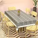 Kuber Industries 60x90 Inches, Waterproof Rectangular Dining Table Cover 6 Seater for Kitchen | Aesthetic Dinner Table Cover Cloth for Living Room &amp; House | Golden Check Print - Pink