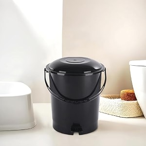 kuber industries pedal dustbins 7 ltr dustbin with lid  garbage bin with handle  dustbin for kitchen bathroom office  wet amp dry pedal waste bin  trash can  green