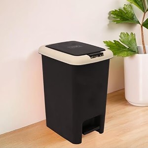 kuber industries 5ltr plastic open dustbin without lid  garbage bintrash can for home kitchen office black