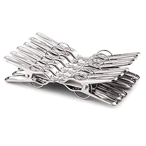 kuber industries 36 piece steel cloth drying clip silver