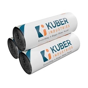 kuber industries 90 pcs garbage bags small  plastic bags for dustbin  dust bin covers for daily waste  trash bags for kitchen bathroom amp office  black
