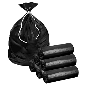 kuber industries 90 pcs large garbage bags  plastic bags for dustbin  dust bin covers for daily waste  trash bags for kitchen bathroom amp office  black