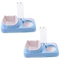 Kuber Industries Animal Feeding Plastic 2 in 1 Pet Bowls | Cat &amp; Dog Bowl | Small/Medium Size Pet Feeding Bowl | Non-Toxic &amp; 100% Safe for Pets (Pack of 2) | Blue