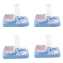 Kuber Industries Animal Feeding Plastic 2 in 1 Pet Bowls | Cat &amp; Dog Bowl | Small/Medium Size Pet Feeding Bowl | Non-Toxic &amp; 100% Safe for Pets (Pack of 4) | Blue