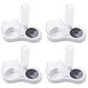 Kuber Industries Animal Feeding Plastic 2 in 1 Pet Bowls | Cat &amp; Dog Bowl | Small/Medium Size Pet Feeding Bowl | Non-Toxic &amp; 100% Safe for Pets (Pack of 4) | Grey