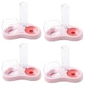 Kuber Industries Animal Feeding Plastic 2 in 1 Pet Bowls | Cat &amp; Dog Bowl | Small/Medium Size Pet Feeding Bowl | Non-Toxic &amp; 100% Safe for Pets (Pack of 4) | Pink
