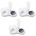 Kuber Industries Animal Feeding Plastic 2 in 1 Pet Bowls | Cat &amp; Dog Bowl | Small/Medium Size Pet Feeding Bowl | Non-Toxic &amp; 100% Safe for Pets (Pack of 3) | Grey