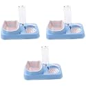 Kuber Industries Animal Feeding Plastic 2 in 1 Pet Bowls | Cat &amp; Dog Bowl | Small/Medium Size Pet Feeding Bowl | Non-Toxic &amp; 100% Safe for Pets (Pack of 3) | Blue
