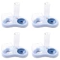 Kuber Industries Animal Feeding Plastic 2 in 1 Pet Bowls | Cat &amp; Dog Bowl | Small/Medium Size Pet Feeding Bowl | Non-Toxic &amp; 100% Safe for Pets (Pack of 4) | Blue