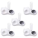 Kuber Industries Animal Feeding Plastic 2 in 1 Pet Bowls | Cat &amp; Dog Bowl | Small/Medium Size Pet Feeding Bowl | Non-Toxic &amp; 100% Safe for Pets (Pack of 5) | Grey