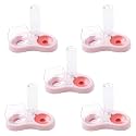 Kuber Industries Animal Feeding Plastic 2 in 1 Pet Bowls | Cat &amp; Dog Bowl | Small/Medium Size Pet Feeding Bowl | Non-Toxic &amp; 100% Safe for Pets (Pack of 5) | Pink