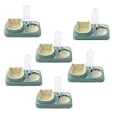Kuber Industries Animal Feeding Plastic 2 in 1 Pet Bowls | Cat &amp; Dog Bowl | Small/Medium Size Pet Feeding Bowl | Non-Toxic &amp; 100% Safe for Pets (Pack of 6) | Light Green