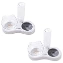 Kuber Industries Animal Feeding Plastic 2 in 1 Pet Bowls | Cat &amp; Dog Bowl | Small/Medium Size Pet Feeding Bowl | Non-Toxic &amp; 100% Safe for Pets (Pack of 2) | Grey