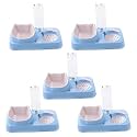 Kuber Industries Animal Feeding Plastic 2 in 1 Pet Bowls | Cat &amp; Dog Bowl | Small/Medium Size Pet Feeding Bowl | Non-Toxic &amp; 100% Safe for Pets (Pack of 5) | Blue