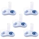 Kuber Industries Animal Feeding Plastic 2 in 1 Pet Bowls | Cat &amp; Dog Bowl | Small/Medium Size Pet Feeding Bowl | Non-Toxic &amp; 100% Safe for Pets (Pack of 5) | Blue