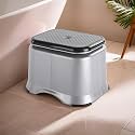 Kuber Industries Anti-Slip Bathroom Stool for Bathing | Comfortable Indoor &amp; Outdoor Machiya for Sitting | Durable Adults Bath Stool &amp; Patla Chair for Home | Check Ultra 10- Grey