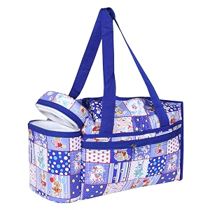 kuber industries baby bag - parachute bottle cooler - 2 bottle warmers - cartoon blue