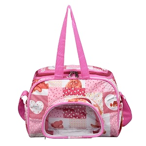 kuber industries baby diaper bag  maternity amp travel diaper bag  transparent d pocket amp teddy bear design  pink