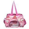 Kuber Industries Baby Diaper Bag | Maternity &amp; Travel Diaper Bag | Transparent D Pocket &amp; Teddy Bear Design | Pink