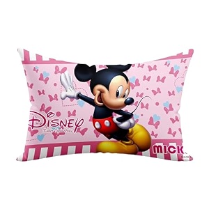 kuber industries kid39s disney mickey amp minnie pillow for sleeping  cozy amp fluffy super soft pillow  12x18 inches - pink