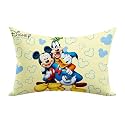 Kuber Industries 12x18 Inch Kid's Cozy &amp; Fluffy Pillow | Disney Mickey Team Soft Pillow for Sleeping | Back &amp; Front Printed | Cream