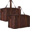 KUBER INDUSTRIES Bag Storage Duffle Bag|Zipp Closure Clothes Storage Bag with Handle|Pack of 2|Brown 75KM13696