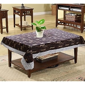 kuber industries center table cover  40x60 inch  4 seater kitchen table cloth  tabletop cover  decorative table cover  tea table cover  pvc table cloth  pink flower design  grey