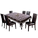 Kuber Industries Bamboo Print Table Cloth 6 Seater|Waterproof Dining Table Cover 6 Seater|Table Protector for Indoor &amp; Outdoor 90x60 (Brown)